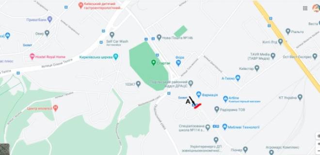 Скроллер A в Киеве, скролл 3.14*2.3  ул. Кирилловская (Фрунзе), 99/1 на пересечении с ул. В.Хвойки - 452958 схема