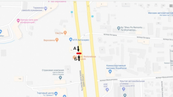 Билборд B в Киеве, Board 3x6м  вул. В.Кільцева/ ресторан "САЖА" в напр. просп. Берестейський (Перемоги) (верхній) схема
