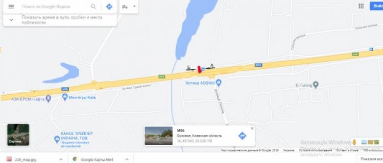 Billboard A in Buzova, Board 3x6м  Zitomirskaa trassa - ostanovka "Buzovaa", klinika "Adonis"- 35,400 km, iz Kieva scheme