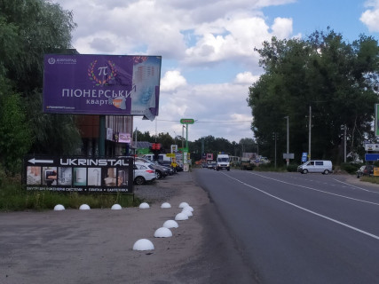 Билборд B в Вишневое, Board 3x6м  вул. В. Стуса/ вул. Чорновола, 46, до 50м. магазину "ФОРА", Магазин "Ромстал", АЗС "КЛО - БорщBurger", "Viradoor"-магазин дверей, ЖК "Черрі Таун", направлення на Крюківщину фото 1