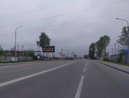 Билборд B в Святопетровском, Board 3x6м  вул. Київська/вул. Індустріальна, світлофор, перехрестя, зупинка "Асфальтний завод", "Car service", Ресторан "Дальній кордон" фото 1