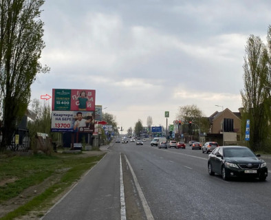 Билборд B в Софиевской Борщаговке, Board 3x6м (6х6м)  вул. Київська, 66, ЖК Софія, "АТБ Маркет", С/м "domOZ", АЗС "ОККО", "Сільпо", Церква "Благодать", Спортклуб "GRAFIT", Ресторан  "Чорноморка", "Domino's Pizza", в бік Києва фото 1