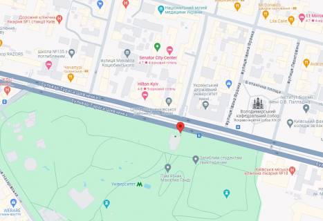 Нестандарт A в Киеве, 1.8x1.2  бул.  Тараса Шевченка, ст. м.   Університет, в центр, протилежна сторона переходу – ст. м. Університет схема