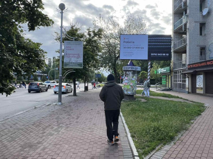 Білборд, Бігборд (Борд)  A у Вишневе, Board 3x6м  вул. Європейська/вул. Святошинська, перехрестя, "Фора","Novus","Hesburger","АТБ-Маркет","Watsons","Аптека 911","Aroma Kava","FitCurves", "EVA","Євразія", ЖК "Променада", в бік м Києва Фото 1
