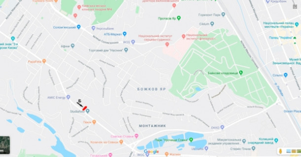 Скроллер B в Киеве, скролл 3.14*2.3  просп. Валерія Лобановського (Червонозоряний), 94,  в напр. просп. Голосіївский - 557667 схема