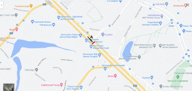 Призма A в Киеве, Prismavision 3х6  ул. Б.Окружная /(ав-н Lexus) - поворот на Вишневое - напр. на Одеську пл. - 557533 схема