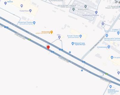 Билборд B в Киеве, Board 6x6м (3х6м)  вул. В. Кільцева дорога, (III), перед розворотом, навпроти  McDonald’s, Автосалон "Renault", "Volvo", "Арма Моторс", в бік  просп. Берестейський (Перемоги), пр. Палладіна схема