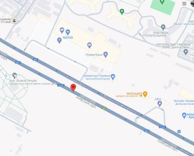 Білборд, Бігборд (Борд)  A у Києві, Board 6x6м (3х6м)  вул. В. Кільцева дорога, (I), перед розворотом, навпроти с/м "Novus", "Leroy Merlin", Автосалон LTD «SCANIA COMPANY», в бік Теремків, Одеської площі схема