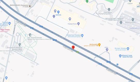 Билборд + в Киеве, Board 6x6м (3х6м)  вул. В. Кільцева дорога, (II), перед розворотом, навпроти Автосалон "Арма Моторс",  McDonald’s, в бік Теремків, Одеської площі схема