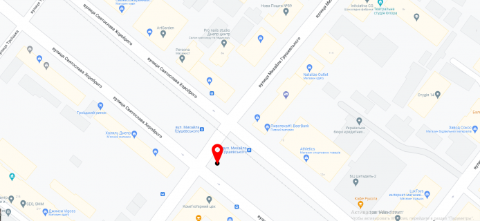 Билборд B в Днепр (Днепропетровск) вул. Святослава Хороброго , 12Б схема
