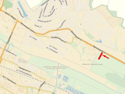 Билборд B в Хмельницком, 3x6  В'їзд з Вінниці, Києва, в'їзд в місто схема