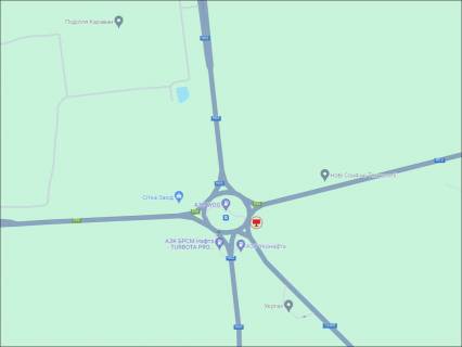 Билборд A в Трасах Хмельницька, 3x6  В'їзд з Чернівців (коло, азс WOG, азс ANP, №4, H03-M12) схема