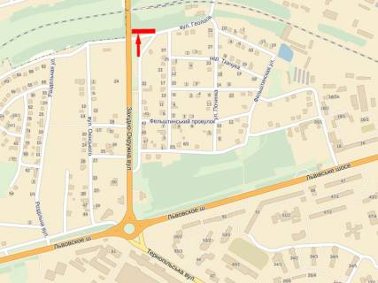 Билборд A в Хмельницком, 3x6  Західно-окружна вул. - Геологів вул. схема