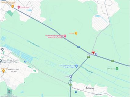 Билборд A в Трасах Хмельницька, 3x6  В'їзд з Вінниці, Київа (Давидківське перехрестя, навпроти азс AMIC, М12) схема