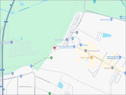 Билборд B в Хмельницком, 3x6  Геологів вул. 2/1 (в'їзд на Речовий ринок) схема