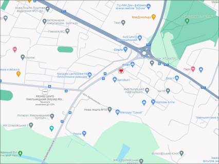 Билборд B в Хмельницком, 3x6  Старокостянтинівське шосе, 1 (р-н Кармен, навпроти с-ту Сільпо) схема