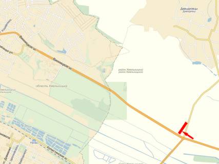 Билборд A в Хмельницком, 3x6  Вінницьке шосе, в'їзд в місто, Давидковське перехрестя схема