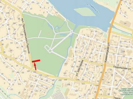 Билборд A в Хмельницком, 3x6  Курчатова вул., біля центрального парку відпочинку схема