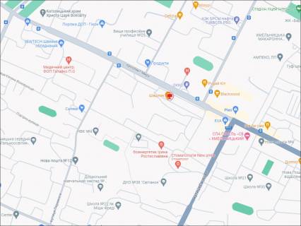 Билборд A в Хмельницком, 3x6  Миру пр. 66 (навпроти азс ОККО, ТЦ Проспект) схема