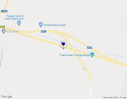 Билборд A в Киеве, 6х3  З'їзд з Бориспільського шосе, 16 км, на Борисільску алею в напрямку а/є "Бориспіль"  схема