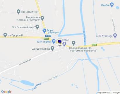 Billboard A in Gostomel, 6х3  s. Gostomel', st. Ckalova, 11-a (viizd z m. Irpin' bila zapravki "OKKO") v napramku Kieva scheme