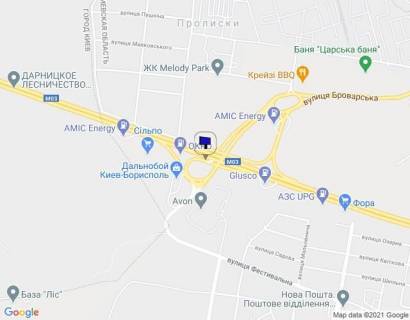 Билборд A в Киеве, 6х3  Бориспільське шосе, 8 км, (біля заправки "ОККО" с. Щасливе) в напрямку а/є "Бориспіль" схема