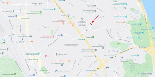 Ситилайт A в Киеве вул. Генерала Алмазова (Кутузова) . 4-А схема