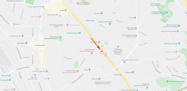Ситискролл A в Киеве, 1,2x1,8  Лесі Українки бульв. 22, світлофор, рух в напрямку ст. м. "Печерська" схема