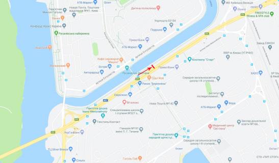 Скроллер B в Киеве, 3.14x2.3  Соборності просп.(Возз"єднання), АЗС "AMIC" - 231760 схема