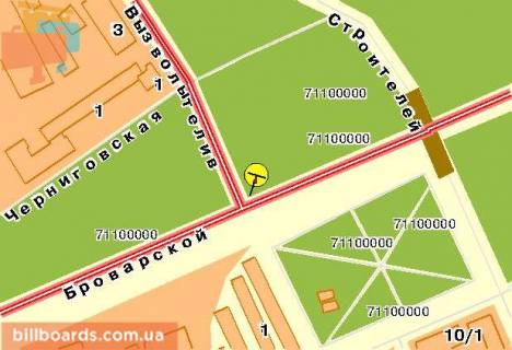 Призма  в Киеве Броварской пр-т, поворот на просп. Георгія Нарбута (Визволителів), в центр - 56219 схема