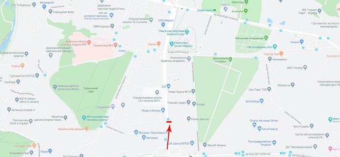 Скроллер A в Киеве Теліги О. вул. 3 навпроти - 184055 схема
