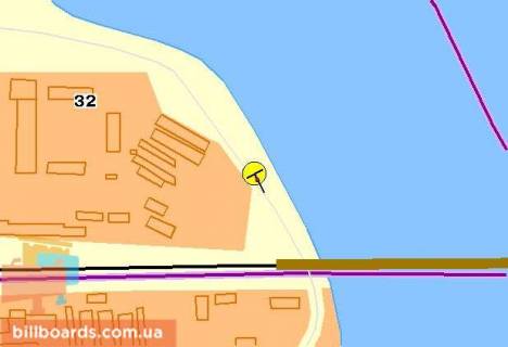 Билборд  в Киеве Электриков ул.7, (3.17x6.12) перед железнодорожным мостом,5-й от Північний міст (Московський міст) схема