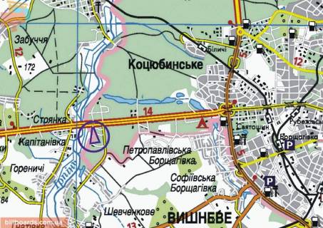 Нестандарт  в Киеве Въезд в Киев, со стороны Житомира, возле н.п.Мрия, от котеджных городков схема