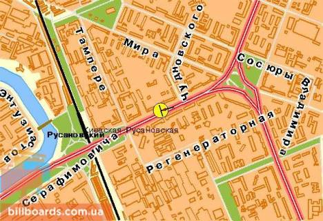 Билборд A в Киеве, 6x3  просп. Соборності (Возз’єднання), навпроти буд. 5, рух в напрямку м. Патона схема
