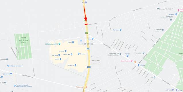Нестандарт B в Киеве, 8x2  Міська вул., Пішохідний міст біля Синьоозерній вул. схема