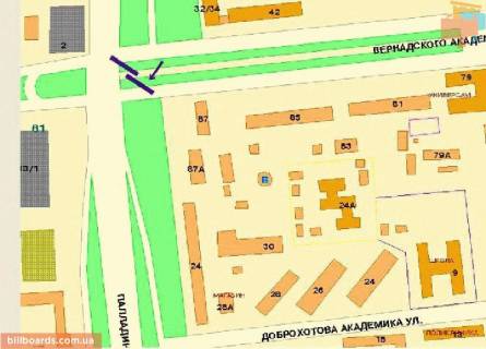 Призма  в Киеве Палладина Академика пр-т, возле б-ра Вернадского, дорога на Пуща-Водицу - 38662 схема