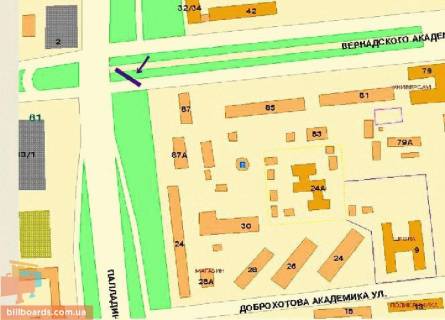 Призма  в Киеве Палладина Академика пр-т, возле б-ра Вернадского, дорога на Пуща-Водицу - 38663 схема