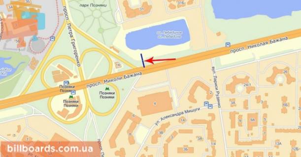 Призма  в Киеве Бажана пр-т 400 м до пр-та Григоренко, в центр, правая - 137130 схема