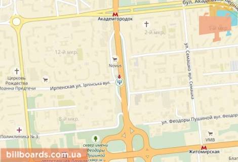 Призматрон, Призма  у Києві Палладина Академика пр-т, в сторону ст.м.Академгородок, к просп. Берестейський (Перемоги) - 160669 схема