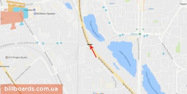 Нестандарт A в Киеве Шляхопровід трамвайний на перетині вул. добрининській та Богатирській (в бік заводу Оболонь) схема