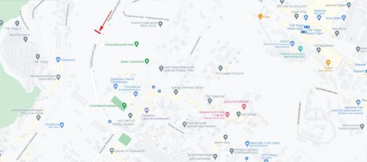 Ситилайт A в Киеве, 1,2x1,8  Подільський узвіз біля стадіону "Спартак" в напрямку до вул. Овруцька схема