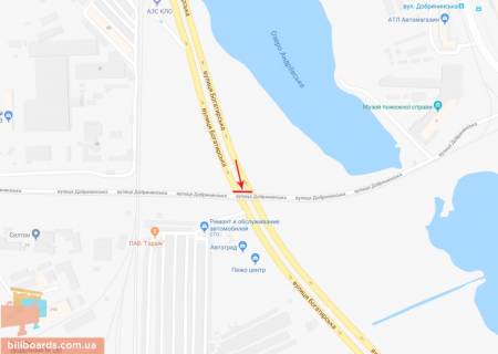 Нестандарт B в Киеве Шляхопровід на перетині вул. добрининській та Богатирській, в напрямку до центру (лiворуч) схема