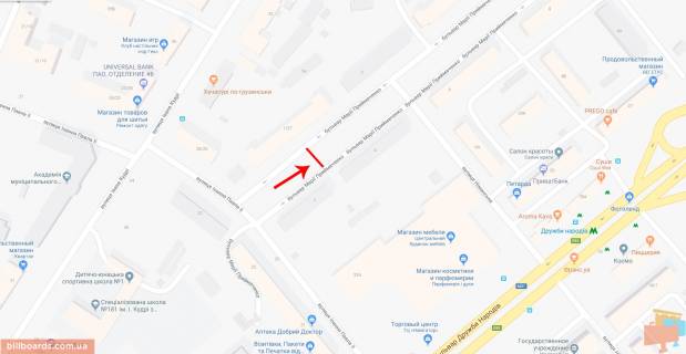 Скроллер A в Киеве Примаченко Марії бульв. 1/27, бульварна частина - 160685 схема