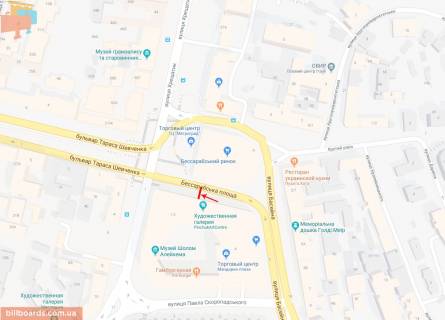 Ситилайт  в Киеве Бессарабская площадь возле дома. 1/3 №2 схема
