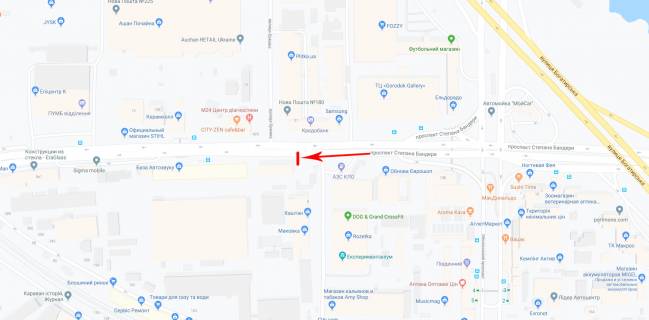 Билборд B в Киеве Бандери Степана пр-т   8 схема