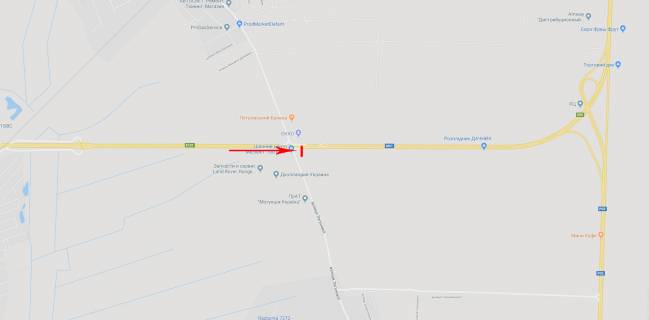 Billboard A in Kyiv Vyezd iz Kieva, v storonu Cernigova, vozle AZS, 4km ot dorogi Kiev-Brovary, k kotedz.gorodku Knazici scheme