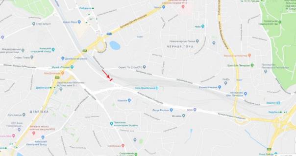 Billboard B in Kyiv, 3x6  Grincenka M. st., 16-j vid Protasovogo Aru, zliva, ruh v napramku Saperno-Slobids'ka st. scheme