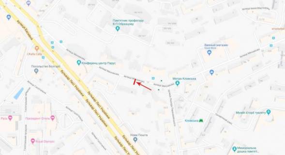Сітіскролл B у Києві, 1,2x1,8  Мечникова вул. 8, БЦ "Парус", рух в напрямку вул. Басейна схема
