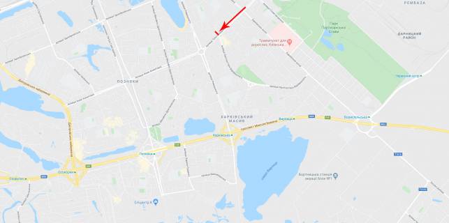 Билборд A в Киеве Тростянецька вул. 3 схема
