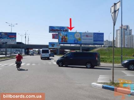 Билборд  в Киеве Бажана пр-т, возле пр-та Григоренко, в центр, левый фото 1